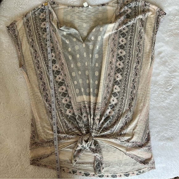 Lucky Brand Tie Front T-Shirt SZ M - Picture 4 of 6